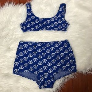 Vintage Dive-ettes Anchor Nylon Bikini Swimsuit